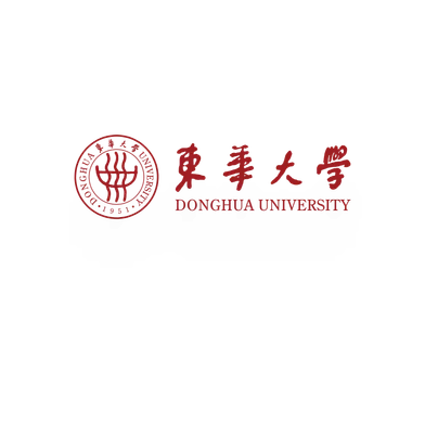 东华大学组合标识 · 校徽+校名横向组合标识（高清 PNG），文件名含英文缩写